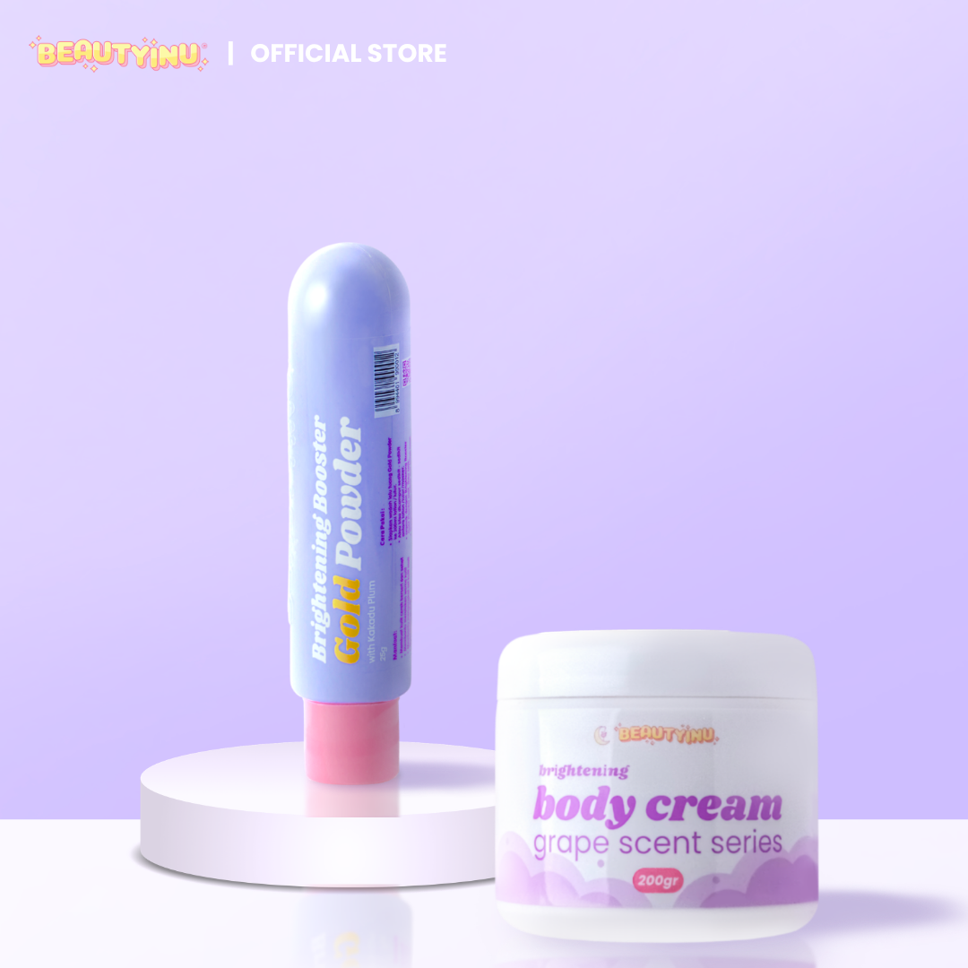 Brightening Body Cream 200gr & Beautyinu isi Brightening Booster Gold Powder 25gr